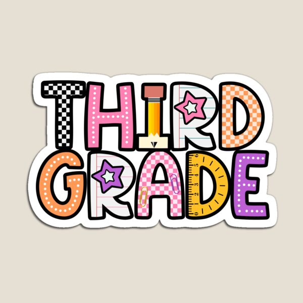 Item preview, Third Grade Colorful School Supplies Checkerboard Back To School designed and sold by cawtoon.