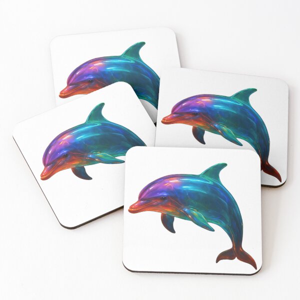 Item preview, Radiant Spectrum Dolphin – Vibrant Glassy Ocean Beauty designed and sold by GloriousArtSKD.
