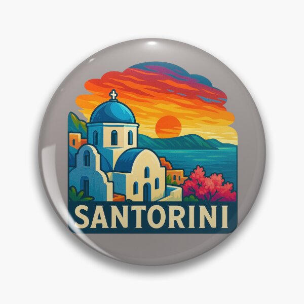 Item preview, Santorini Sunset - Blue Domes & Aegean Views designed and sold by Myra365Art.