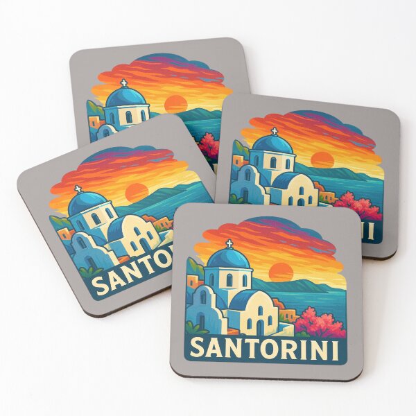 Item preview, Santorini Sunset - Blue Domes & Aegean Views designed and sold by Myra365Art.
