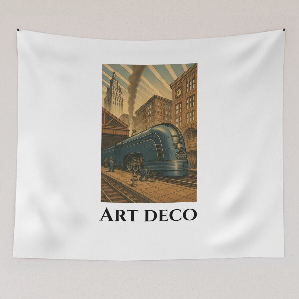 Item preview, Streamline Majesty – Art Deco Locomotive Poster designed and sold by Fleetwood1994.