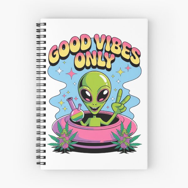 Item preview, Good Vibes Only Alien – Retro Weedcore Psychedelic Space Design designed and sold by ARTReMi.