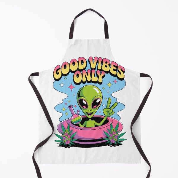 Item preview, Good Vibes Only Alien – Retro Weedcore Psychedelic Space Design designed and sold by ARTReMi.