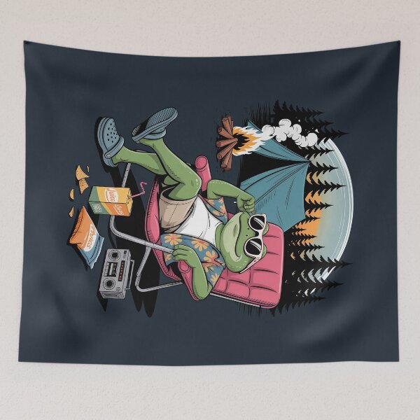 Item preview, Cool Relaxing Frog, Let's Camp Like a Pro designed and sold by QuirkySpark.