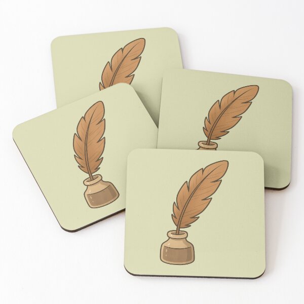 Item preview, Whimsical Cartoon Quill and Inkwell designed and sold by BumbleBeeBuzzz.