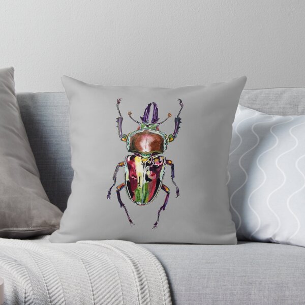 Phalacrognathus muelleri transparent background Throw Pillow