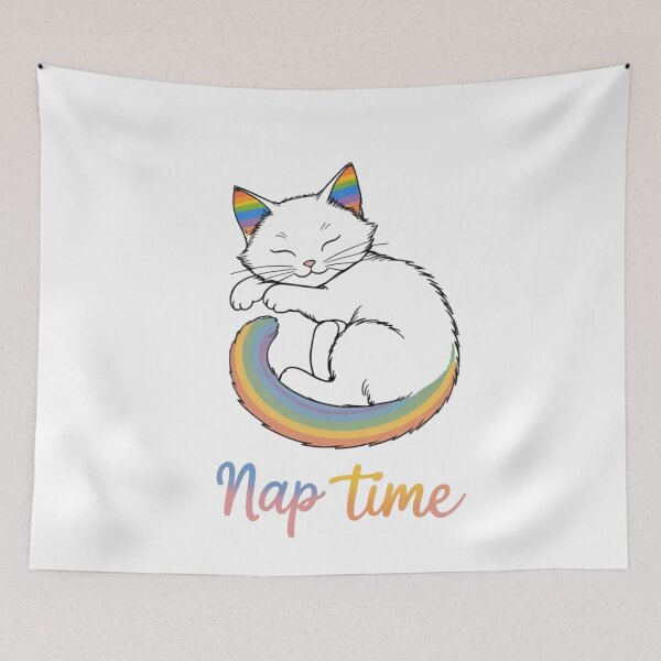 Item preview, Rainbow Cat Nap Time Pride Art designed and sold by Iuqiune.