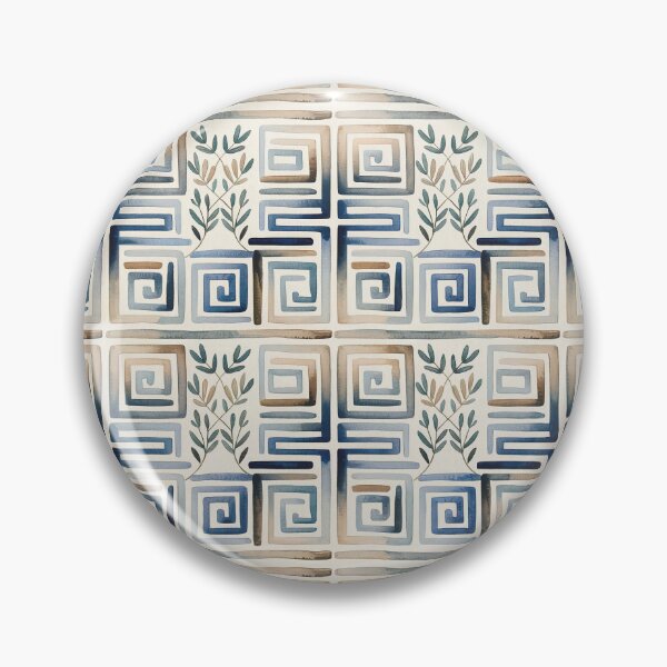 Item preview, Watercolor Blue Greek key  designed and sold by Tamas Das.
