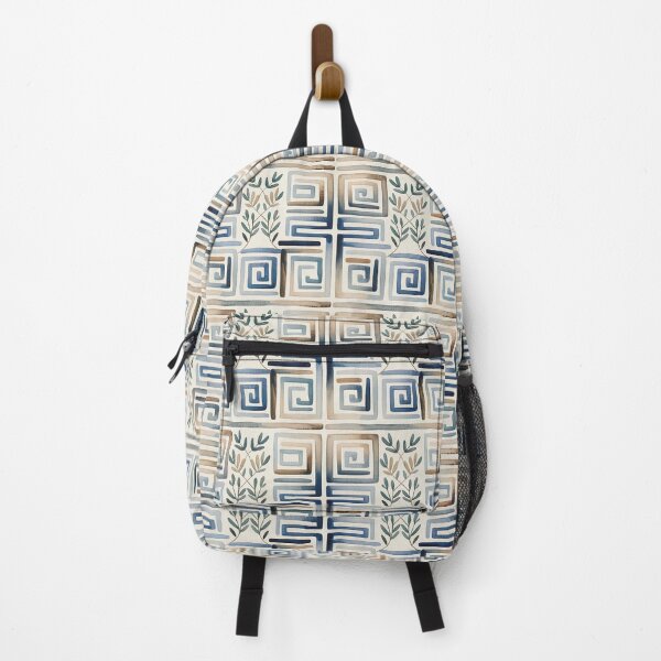 Item preview, Watercolor Blue Greek key designed and sold by Tamas Das.
