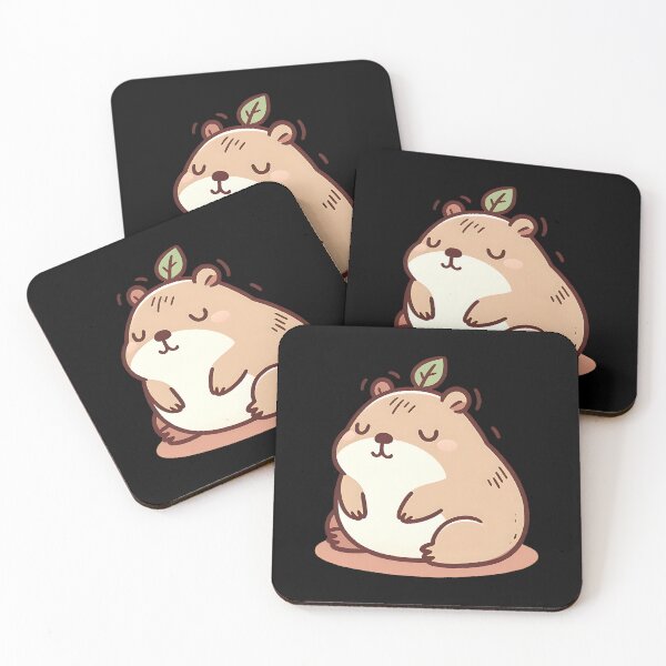 Item preview, Chibi Capybara mit Blatt – Pastell-Anime Illustration designed and sold by FreshPixelArt.
