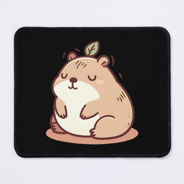 Item preview, Chibi Capybara mit Blatt – Pastell-Anime Illustration designed and sold by FreshPixelArt.
