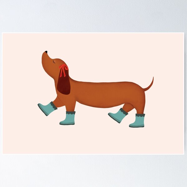 Item preview, Funny Dachshund in Boots – Cute Sausage Dog Art designed and sold by Lala and Jull.