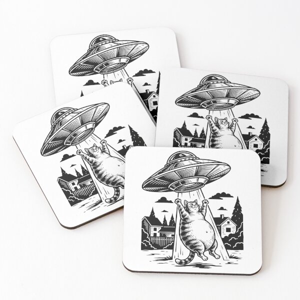 Item preview, Secuestro de gato por OVNI: Gráfico de ciencia ficción sobre un divertido encuentro extraterrestre designed and sold by Teez Haven.