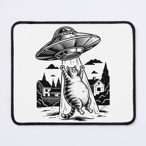 Item preview, UFO Cat Abduction: Funny Alien Encounter Sci-Fi Graphic designed and sold by Teez Haven.