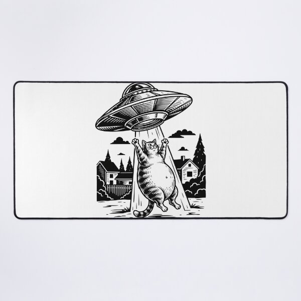 Item preview, UFO Cat Abduction: Funny Alien Encounter Sci-Fi Graphic designed and sold by Teez Haven.