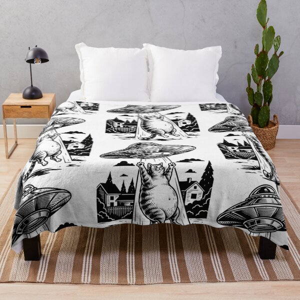 Item preview, UFO Cat Abduction: Funny Alien Encounter Sci-Fi Graphic designed and sold by Teez Haven.