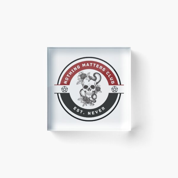 Item preview, Nothing Matters Club – Gothic Dark Humor Patch Design designed and sold by SilentDrift.