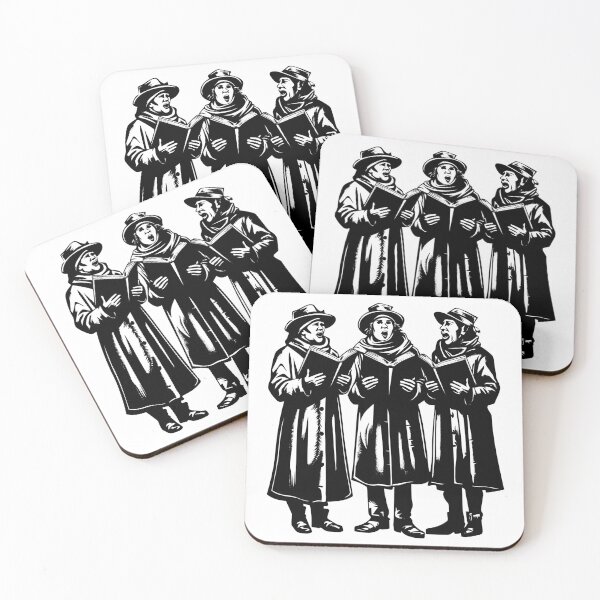 Item preview, Vintage Christmas Carolers – Classic Holiday Ink Illustration designed and sold by inkoutninja.