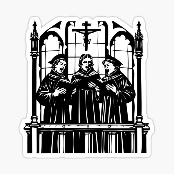 Item preview, Cathedral Choir Singers – Sacred Holiday Ink Illustration designed and sold by inkoutninja.