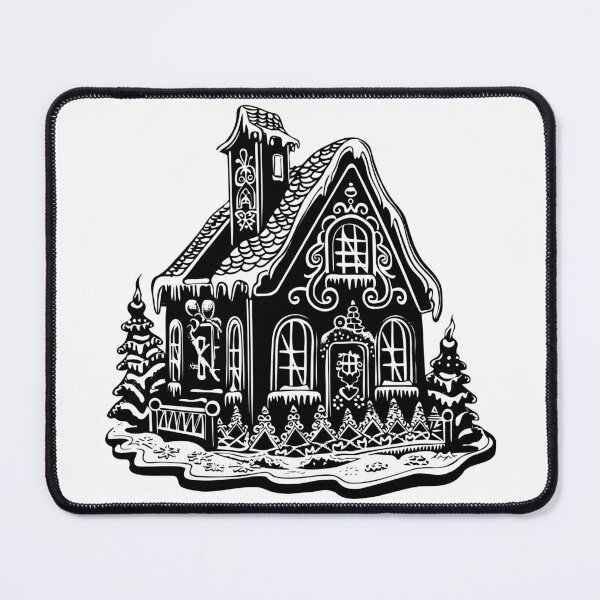 Item preview, Gingerbread House Illustration – Whimsical Christmas Ink Art designed and sold by inkoutninja.