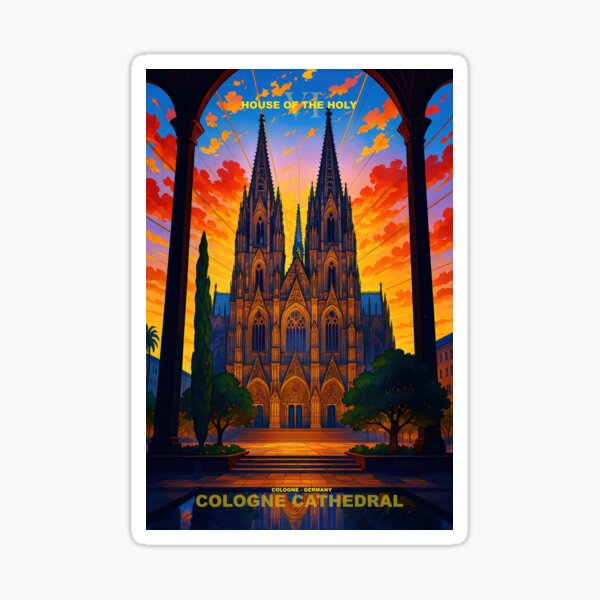 Aperçu de l'œuvre Cathédrale de Cologne - Les Flammes Jumelles de Pierre - Maison du Saint 6 créée et vendue par Earth Celebration Designs.