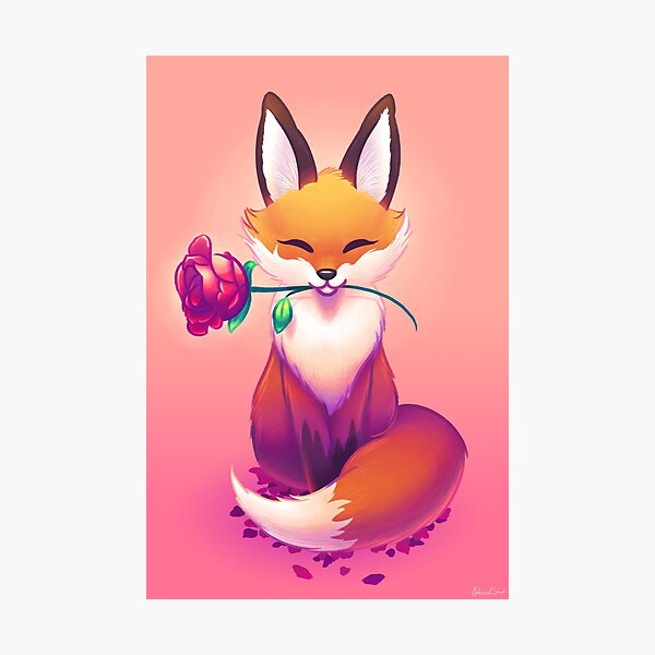 The Fox and the Rose Garden Photographic Print