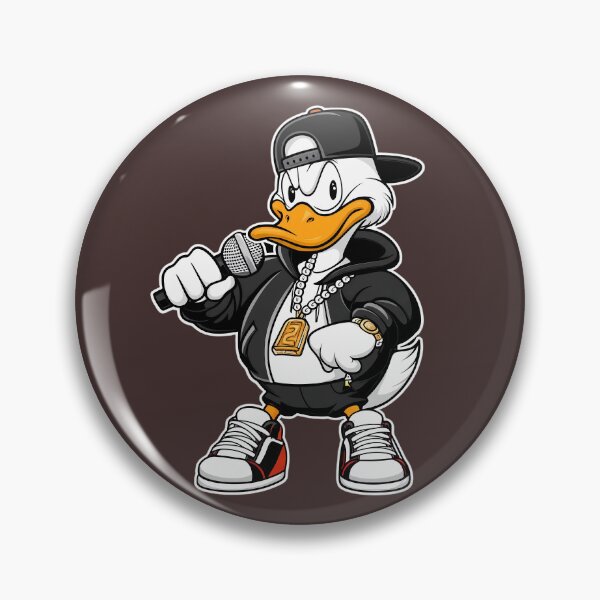 Item preview, Cool Rapper Duck Cartoon Holding Microphone designed and sold by PrintBreeze.