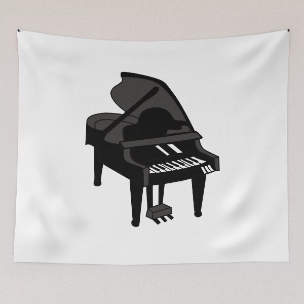 Item preview, Cute Black and White Grand Piano Illustration designed and sold by cpop-studio.