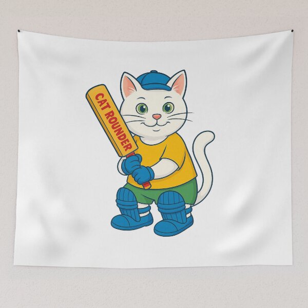 Item preview, cricketer Catrounder Cat designed and sold by UniqueDesignHub.