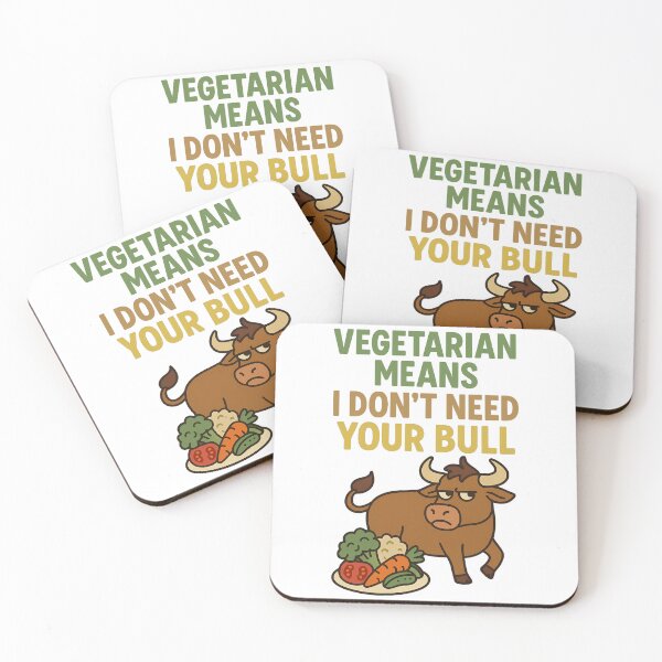 Item preview, Vegetarian Means I Don’t Need Your Bull | Funny Vegan Cow T-Shirt designed and sold by TeeTimeTreasure.