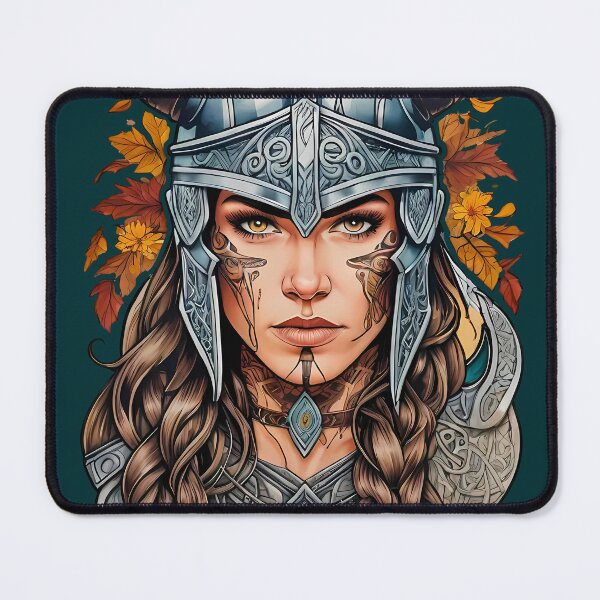 Item preview, Valkyrie Viking Waifu Pinup Warrior retro vintage art designed and sold by BorgSpareParts.