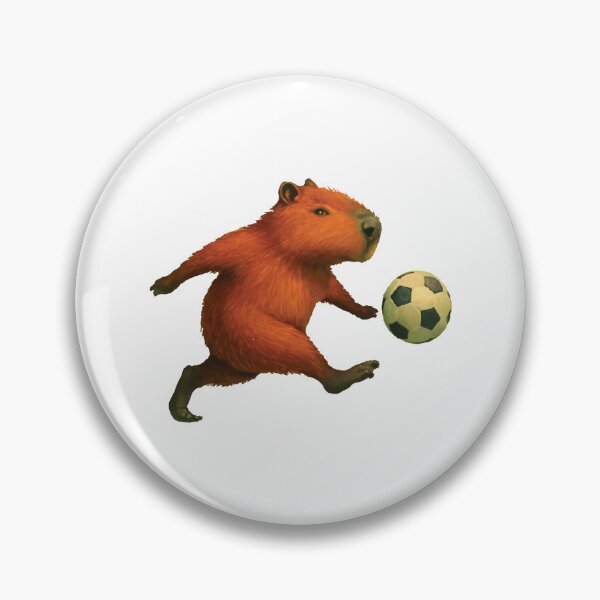 Item preview, Capybara Playing Football designed and sold by CuteArtPack.
