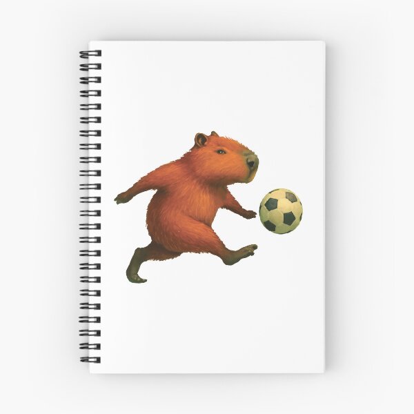 Item preview, Capybara Playing Football designed and sold by CuteArtPack.