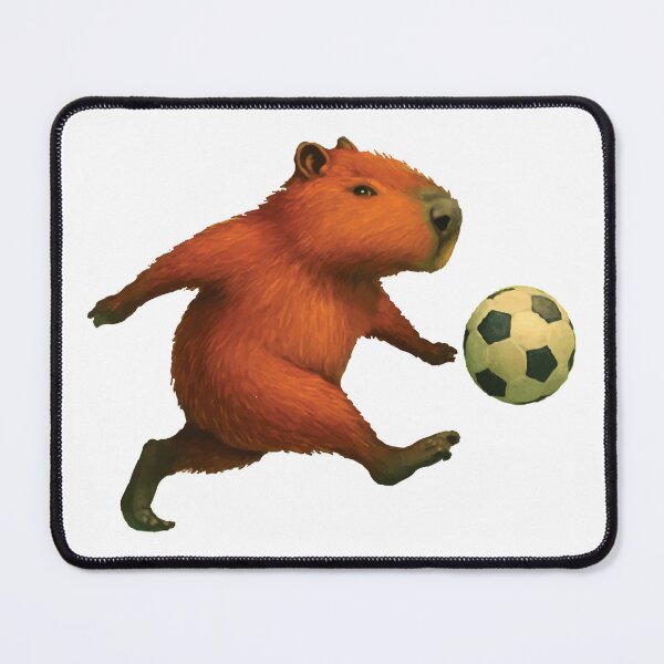 Item preview, Capybara Playing Football designed and sold by CuteArtPack.