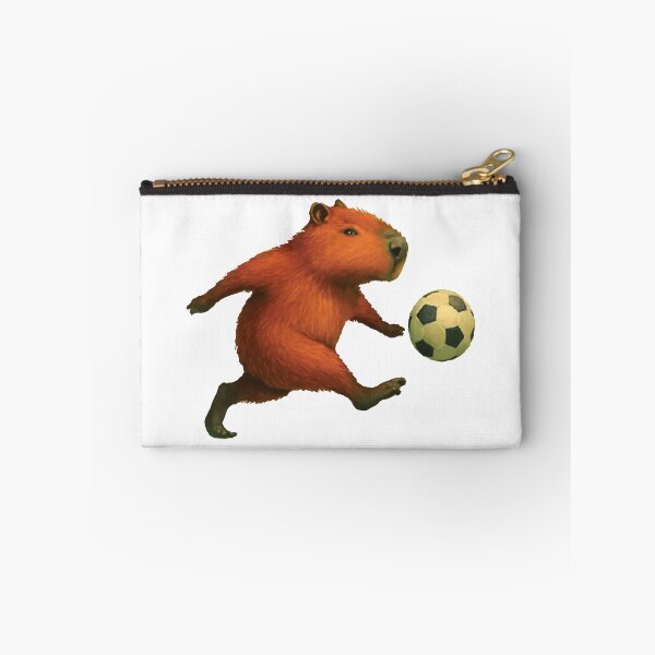 Item preview, Capybara Playing Football designed and sold by CuteArtPack.