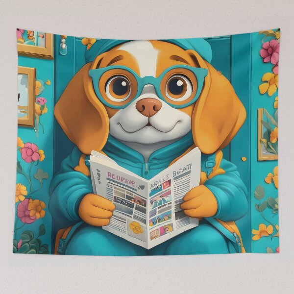 Item preview, Animal Stylish Beagle Dog Reading Newspaper Toilet Floral Charming Quirk designed and sold by juniorcastros.