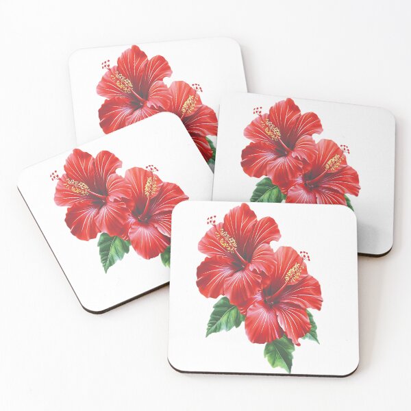 Artikelvorschau, Roter Hibiskus Druck - Aufkleber entworfen und verkauft von BASFARFASHION.