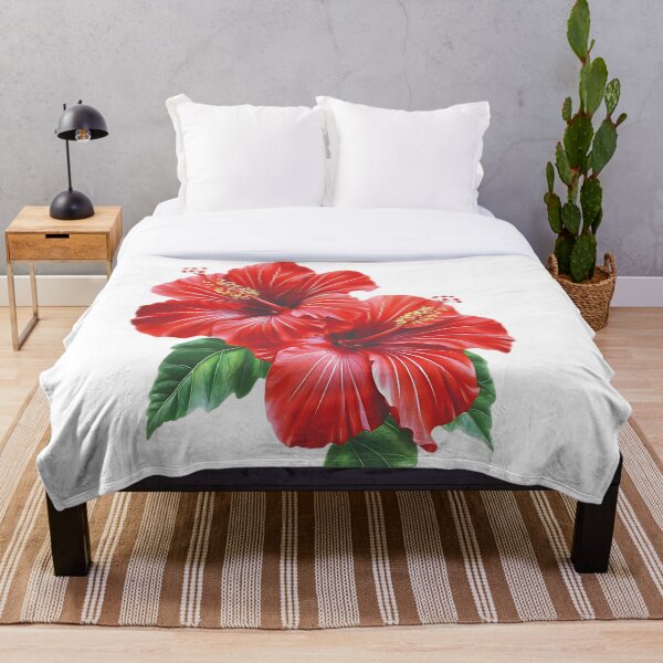 Aperçu de l'œuvre Imprimé Hibiscus Rouge - autocollant créée et vendue par BASFARFASHION.