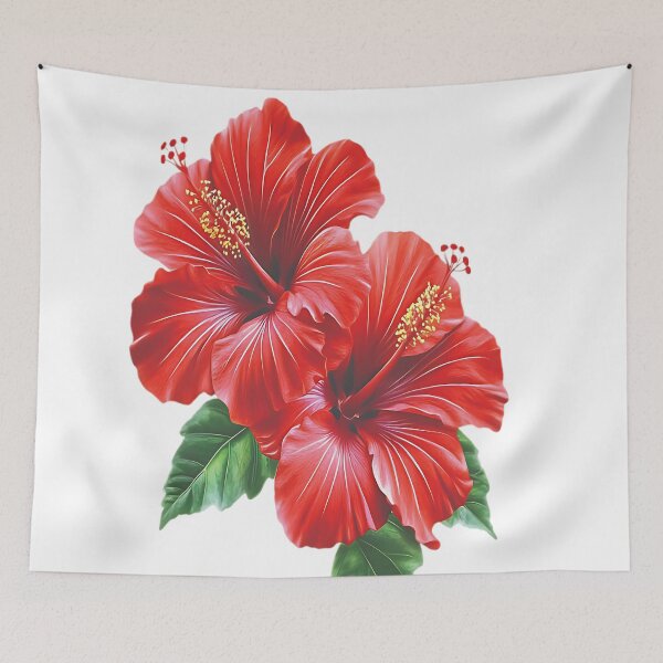 Item preview, Red Hibiscus Print  - sticker designed and sold by BASFARFASHION.