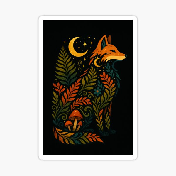 Artikel-Vorschau von Mystischer Waldfuchs – Magisches Natur-Volkskunst-Design, designt und verkauft von No Pressure Studio.
