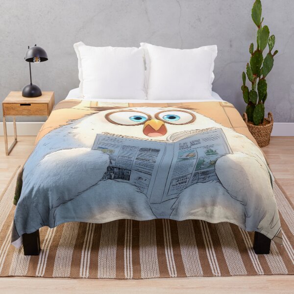 Item preview, Animal Toilet Whimsical Snowy Owl Reads Newspaper Dreamy Plant Retreat designed and sold by juniorcastros.