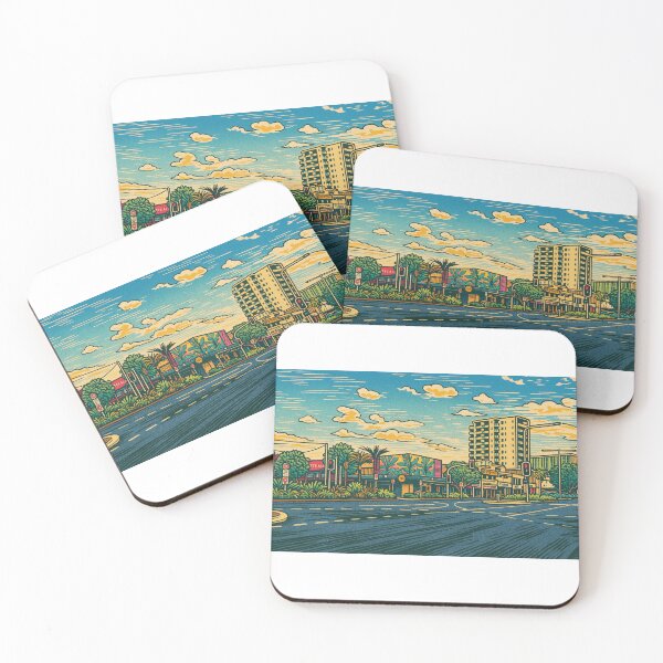 Item preview, Cairns Street Scene | Retro Tropical Cityscape Art - Urban Australia Vibes designed and sold by GeEeN.