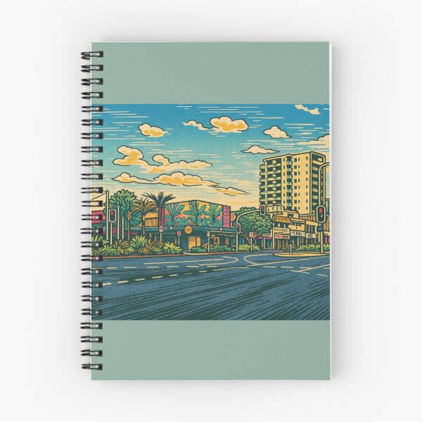 Item preview, Cairns Street Scene | Retro Tropical Cityscape Art - Urban Australia Vibes designed and sold by GEEEN.