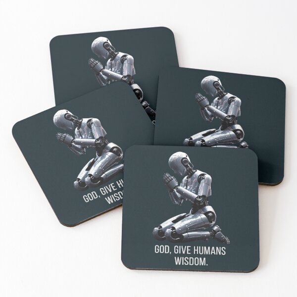 Item preview, The Robot's Prayer: God, give humans wisdom. designed and sold by Dakson Design - Fantasy Art.