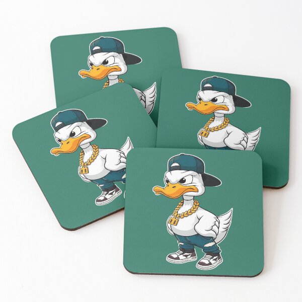 Item preview, Angry Cartoon Duck in Cap and Gold Chain designed and sold by PrintBreeze.