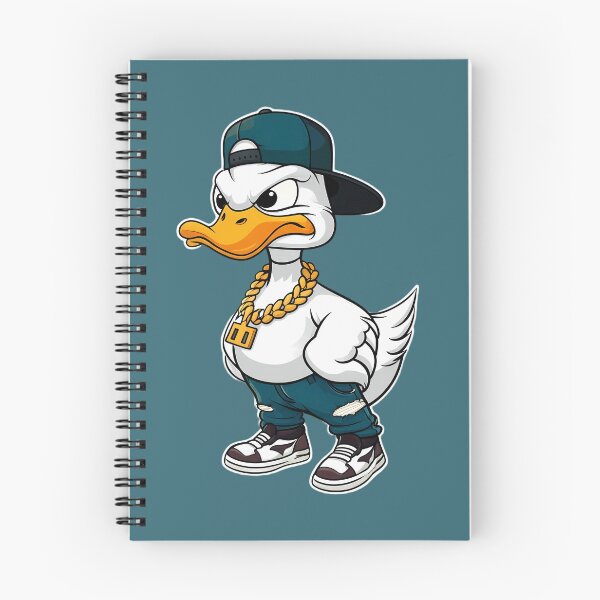 Item preview, Angry Cartoon Duck in Cap and Gold Chain designed and sold by PrintBreeze.