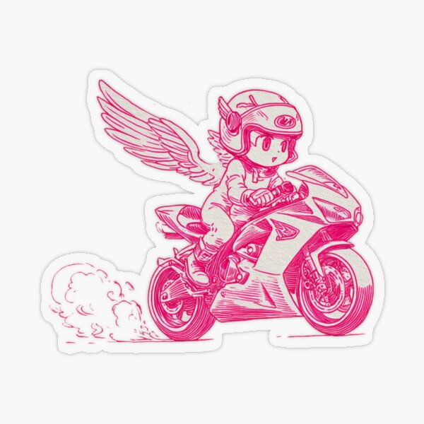 Item preview, Winged Rider on a Racing Motorcycle designed and sold by pastel.moonwave.