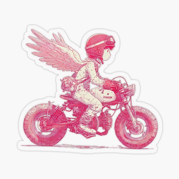 Item preview, Winged Explorer on a Retro Dirt Bike designed and sold by pastel.moonwave.