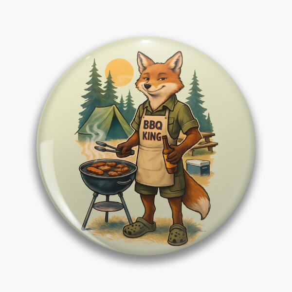 Artikelvorschau, Lustiger Camping-Fuchs, Lass uns campen wie ein Profi, BBQ-König entworfen und verkauft von QuirkySpark.