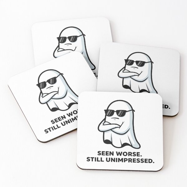 Item preview, Ghost of Meh – Bored Minimalist Ghost With Sarcastic Attitude designed and sold by MegzDesign.